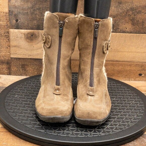 AQUATALIA WOMENS BOOTS PULL ON ZIP UP BROWN SUEDE OUTDOOR CASUAL SIZE 8.5 - Picture 2 of 9